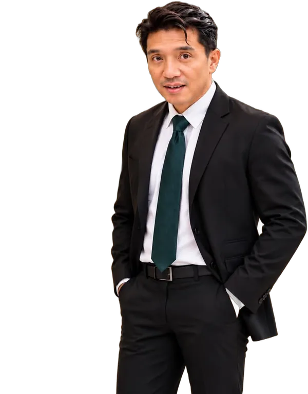 Dr. Dylan Thor R. Rullan in a dark suit and green tie